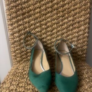 J. Crew Green Ankle Strap Heels
